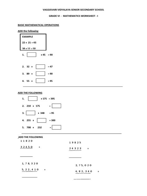 BASIC MATHEMATICAL OPERATIONS (1) | PDF | Mathematics | Arithmetic