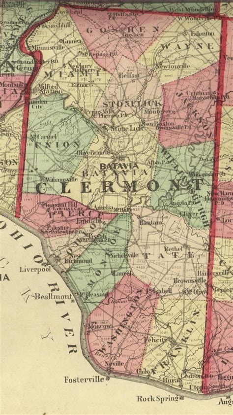 1875 Map of Clermont County, Ohio