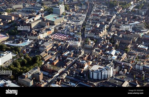 aerial view of Northampton town centre Stock Photo - Alamy