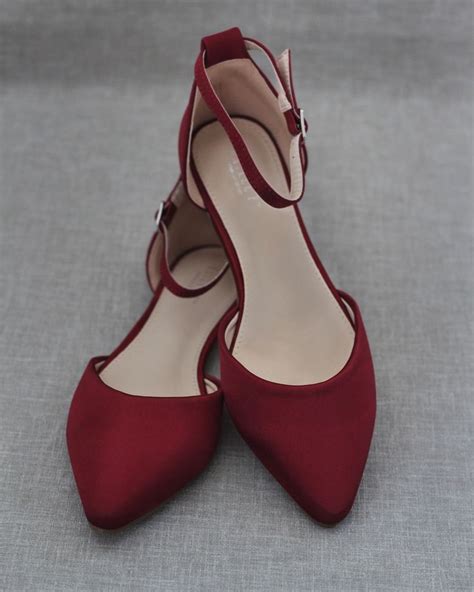 Satin Pointy Toe Flats with Ankle Strap | Winter wedding shoes, Women ...