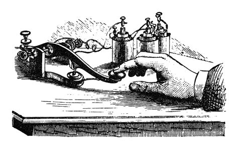 Telegraph Key. Ntapping Out A Message In Morse Code With A Telegraph Key Wood Engraving 19Th ...