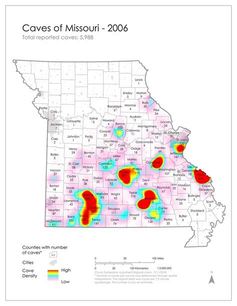 Missouri Cave Distribution Map, data 2006 | Chuck Sutherland | Flickr