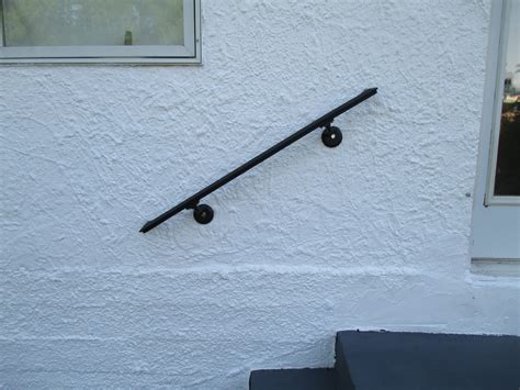 6 Ft Wrought Iron ADA Wall Mount Hand Rail Modern Design Interior or Exterior - The Ironsmith