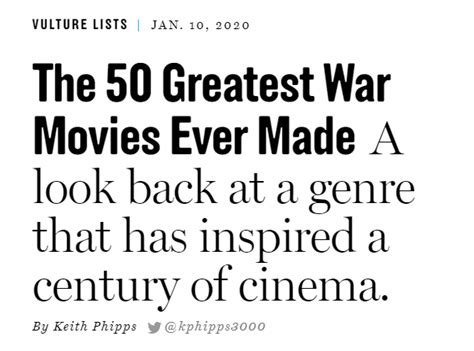 Greatest War Movies Ever Made? — World of Reel