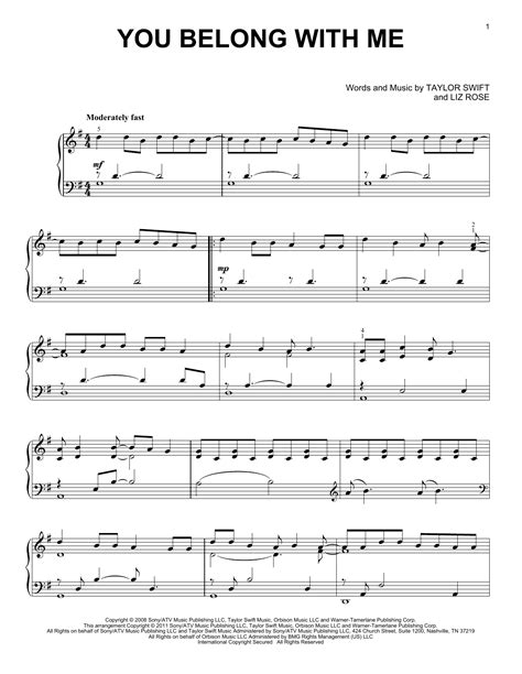 You Belong With Me | Sheet Music Direct