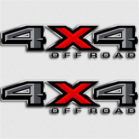 Ford F-150 Truck Decals | Off Road 4x4 Gray Red Sticker Set