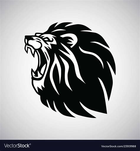 Lion roaring logo mascot design Royalty Free Vector Image