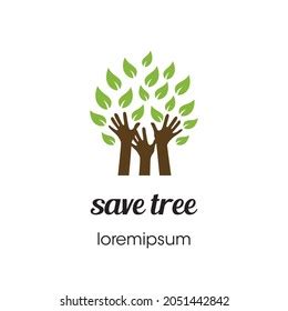 Save Tree Logo Symbol Template Design Stock Vector (Royalty Free ...