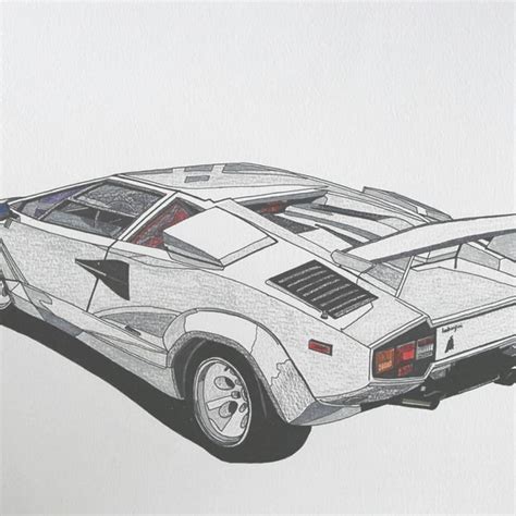 Lamborghini Huracan drawing, original A4 size hand-drawn drawing (not a ...