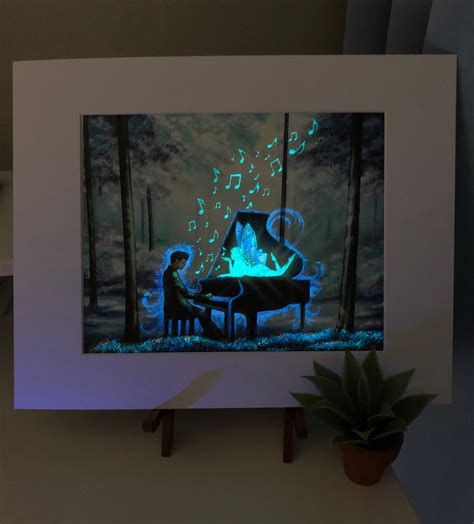 The Muse Glow in the Dark Painting Glowing Art Piano - Etsy UK