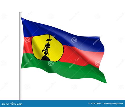 Waving Flag Of New Caledonia Stock Vector - Illustration of collection ...