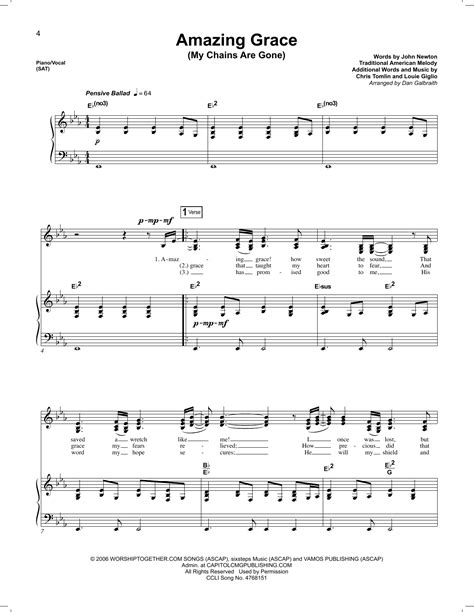 Amazing Grace (My Chains Are Gone) | Sheet Music Direct