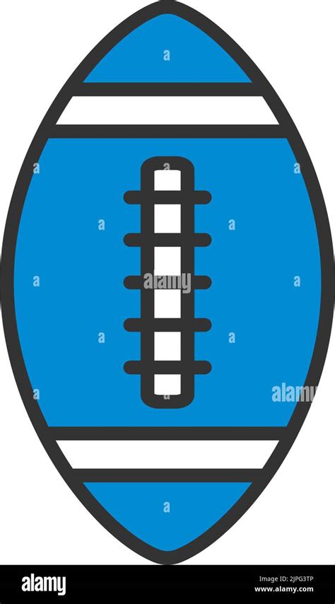 American Football Ball Icon. Editable Bold Outline With Color Fill ...