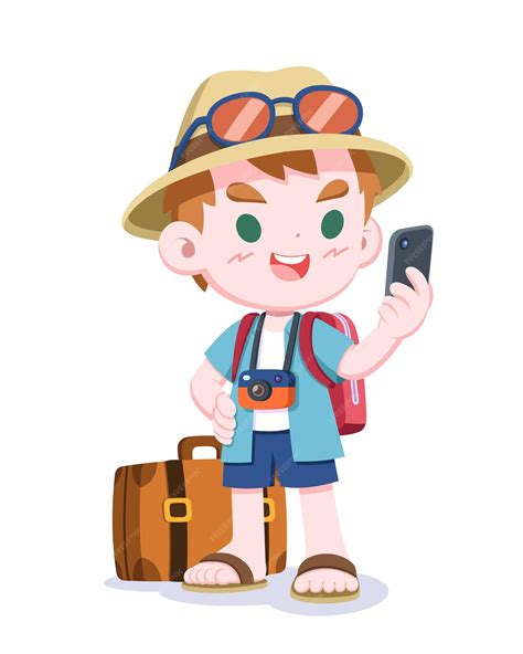 Premium Vector | Cute style tourist cartoon illustration