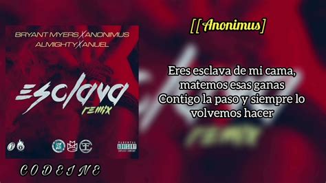 Esclava REMIX (Letra) Bryant Myers Feat Anonimus, Anuel AA y Almighty Chords - Chordify