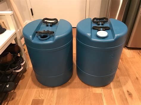 15 gallon water storage containers (x2)