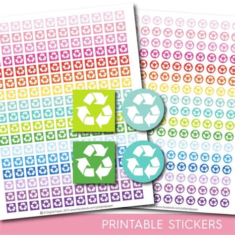 Items similar to Recycle stickers, Recycle planner stickers, Recycle printable stickers, Trash ...