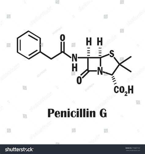 Penicillin G Chemical Structure: vector de stock (libre de regalías ...