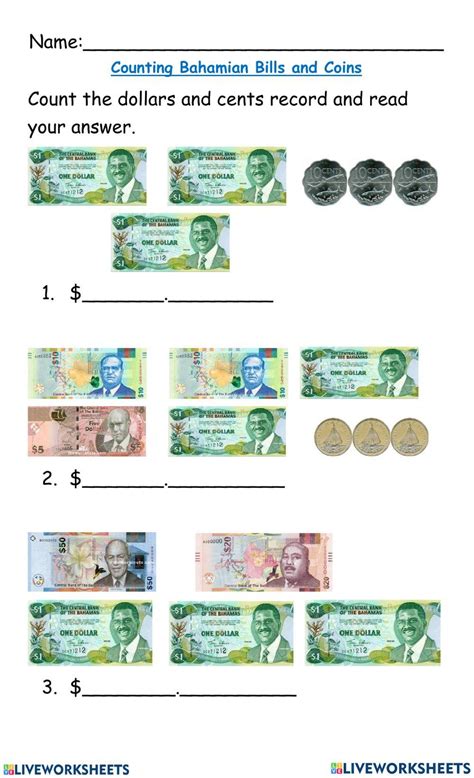 Identifying Money worksheet | Live Worksheets