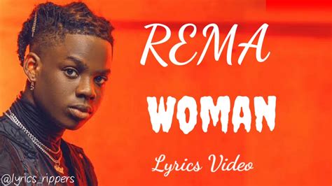 REMA - Woman (Lyrics Video) - YouTube