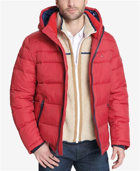 Tommy Hilfiger Fleece Big & Tall Quilted Hooded Puffer Jacket, Created For Macy's in Red for Men ...