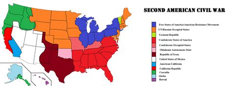 Second American Civil War Map - Maping Resources