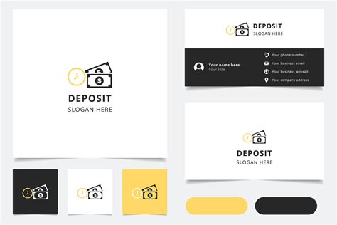 Deposit logo design with editable slogan. Branding book and business ...