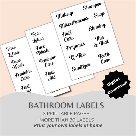 Home Organizing Printable Labels Bundle, Digital Printable Labels for Home, Home Organization ...