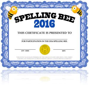 Free Spelling Bee Certificate | The Cybergenica Blog