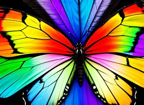 Premium AI Image | Rainbow butterfly colorful wings