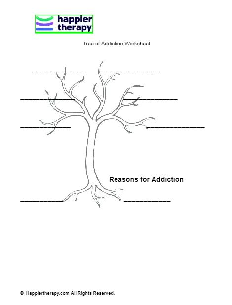 Tree Of Addiction Worksheet | HappierTHERAPY