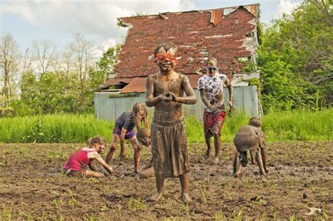 Muddy kids mud fight stock image. Image of playing, muddy - 54209005