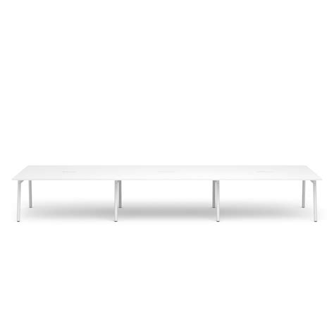 Series A Scale Rectangular Conference Table, White, 198x60", White Legs ...