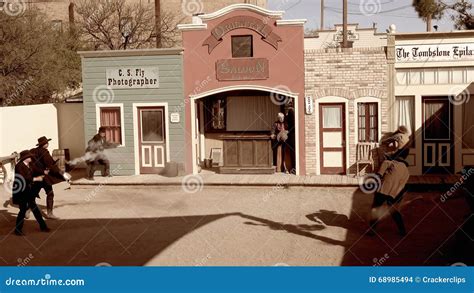 Reenactment of the Shootout at the OK Corral in Tombstone, Arizo ...