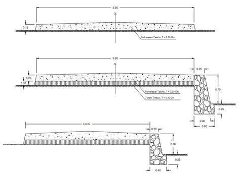 Cross section of road pavement design in AutoCAD 2D drawing, CAD file ...