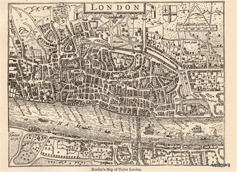 1897 Print of John Nordens Map of Tudor London in 1593 | Etsy | Map, Cartographer, Prints