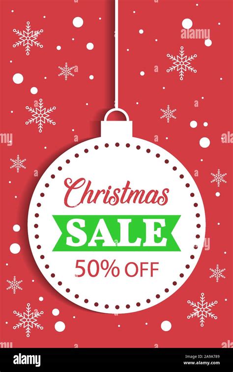 Christmas sale vector poster, happy new year discount banner, christmas ...