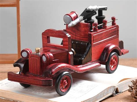 Custom Wooden Fire Fighting Truck Model, Fire Truck Model, Office Decor ...