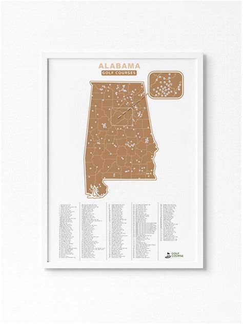 Best Alabama Golf Course Map | Special Gift - Golf Course Prints