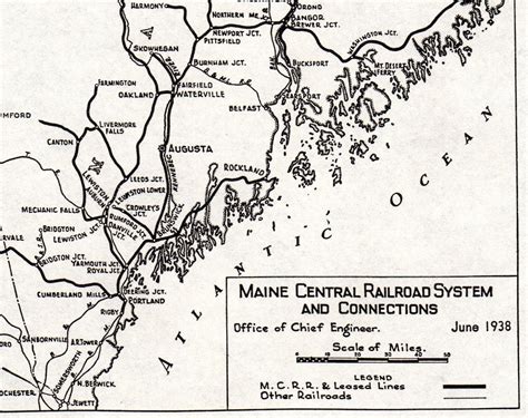 1938 Antique Maine Central Railroad System Map Maine Central | Etsy