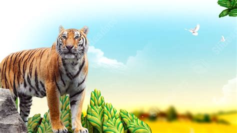 Animal Wild Animals Tiger Cute Powerpoint Background For Free Download ...