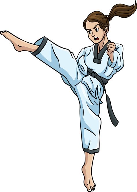 Taekwondo Cartoon Colored Clipart Illustration 23093766 Vector Art at Vecteezy