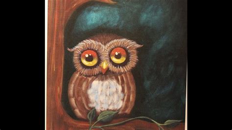 Easy Owl Beginners Acrylic Step-By-Step Painting - It's a Hoot! - YouTube