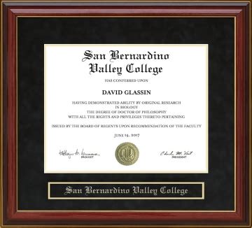 San Bernardino Valley College (SBVC) (CA) Diploma Frames and Graduation Gifts by Wordyisms