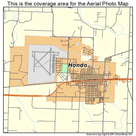 Aerial Photography Map of Hondo, TX Texas