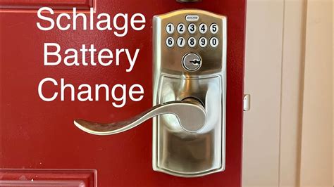 Schlage Keyless Entry Battery Change - YouTube