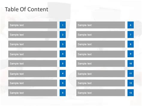 Table of Contents 13 Steps | Table of Content Templates | SlideUpLift