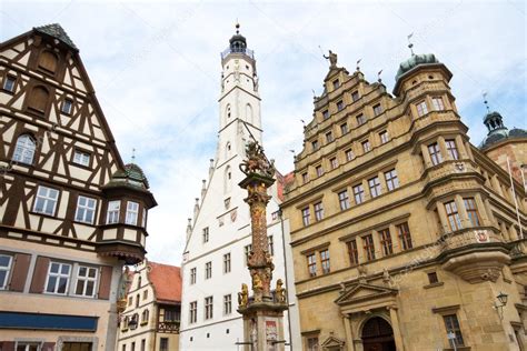 Town hall with ancient tower, city of Rothenburg, Germany — Stock Photo © haraldmuc #9188360