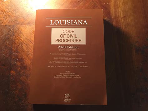 Louisiana Code of Civil Procedure, 2020 Edition by William E. Crawford | Goodreads