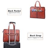 Banuce Vintage Full Grains Italian Leather Briefcase for Women Tote Handbag Attache Case 14 Inch